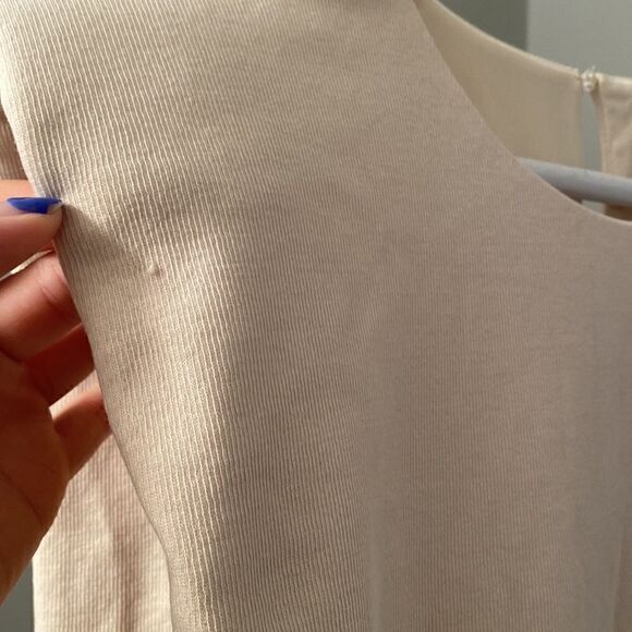 🆕 ENDLESS ROSE | Beige Shoulder Pad Mini Dress Size Small NWT - Picture 9 of 9